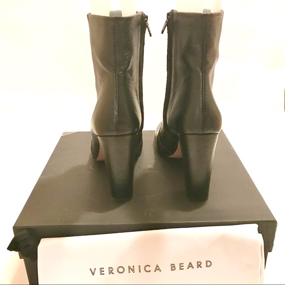 Veronica Beard Marla Tumbled Leather Ankle Boots Black Size 10 - Picture 5 of 10